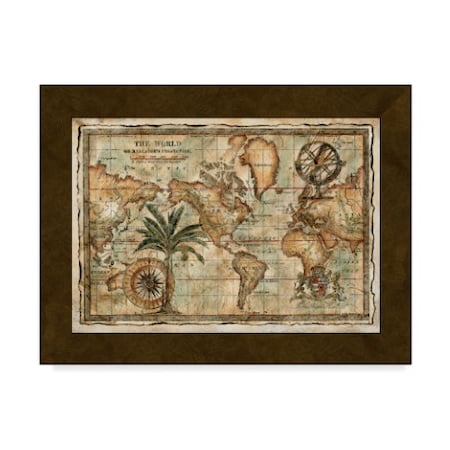 Unknown 'World Map With Globe' Canvas Art,14x19